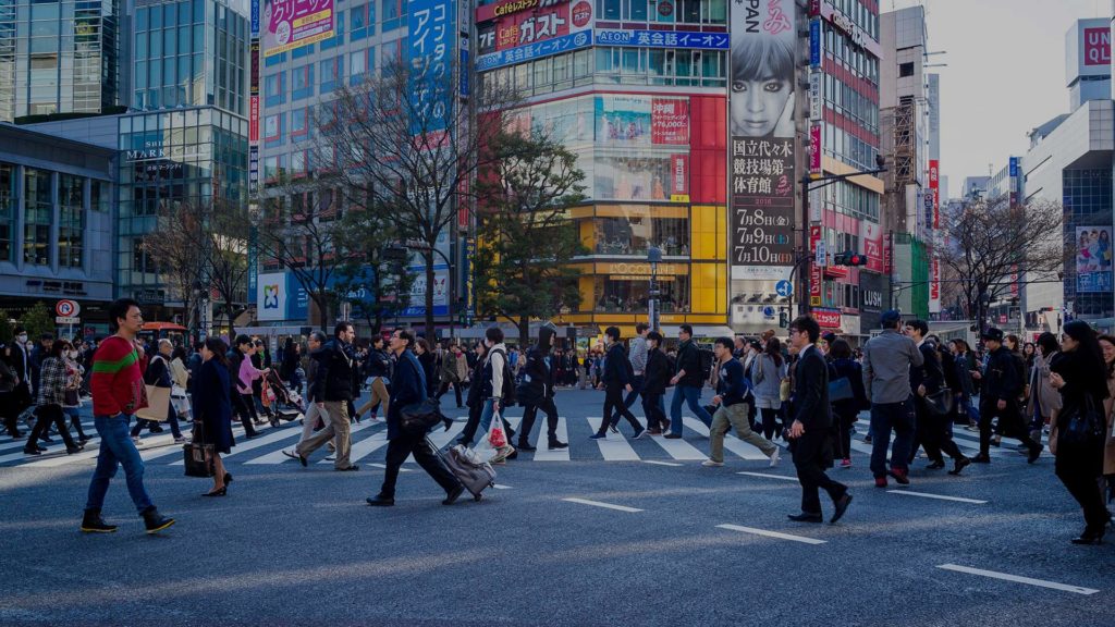 An image of a busy north Asian street